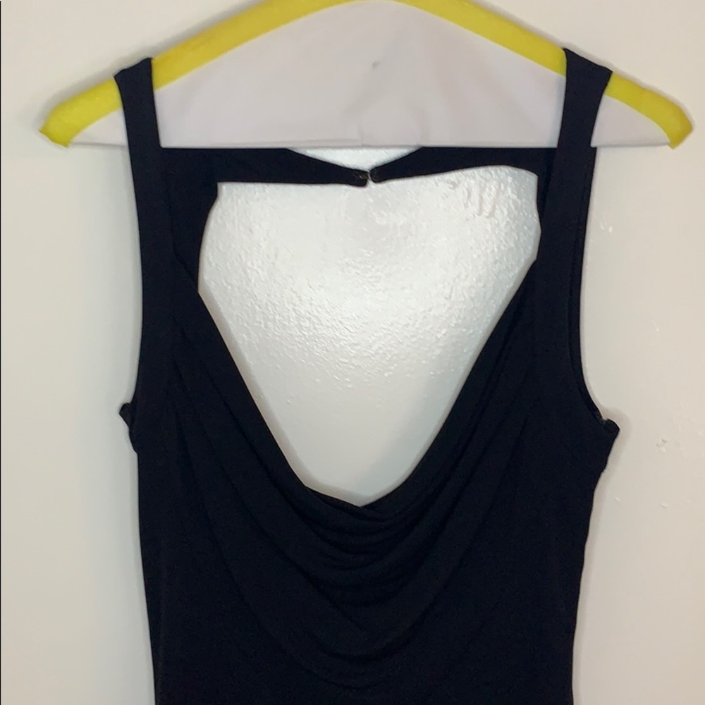 Frivole black gown with drape neckline and back - Picture 2 of 7